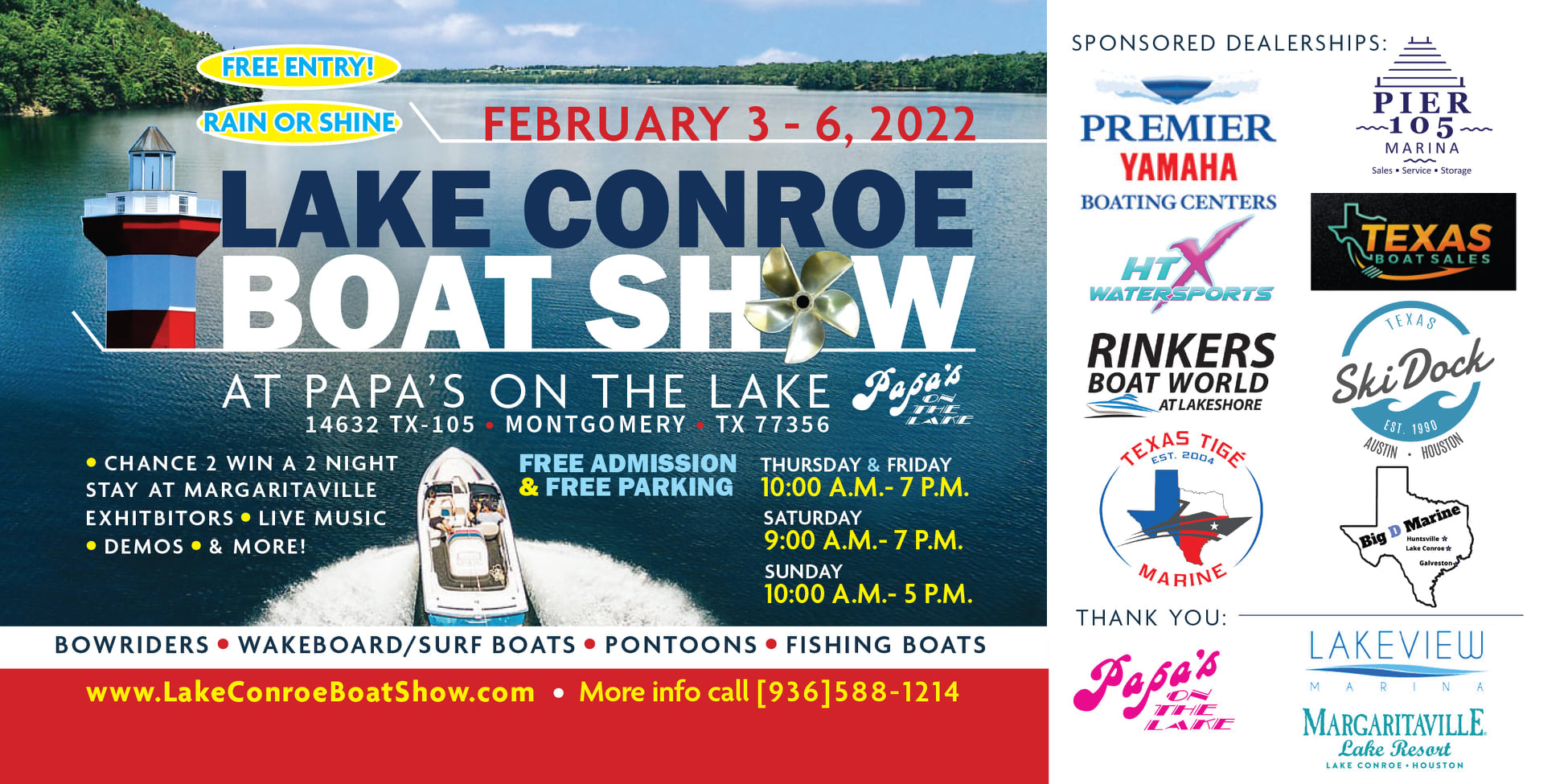 Chris' BBQ Shop will have a booth at the 2nd Annual Lake Conroe Boat S