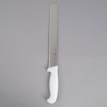 Load image into Gallery viewer, Choice 10" Granton Edge Slicing Knife with White Handle