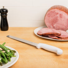 Load image into Gallery viewer, Choice 10" Granton Edge Slicing Knife with White Handle