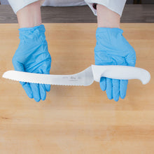 Load image into Gallery viewer, Choice 9" Offset Serrated Edge Bread Knife with White Handle