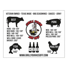 Load image into Gallery viewer, Grill Your Ass Off Meat Temperature Magnet