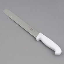 Load image into Gallery viewer, Choice 10&quot; Granton Edge Slicing Knife with White Handle
