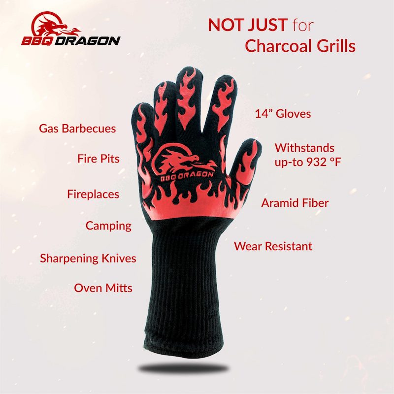 BBQ Dragon Extreme Heat Grill Gloves – 932F Temperature Resistant